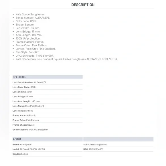 kate spade Alexane Sunglasses - Picture 14 of 14